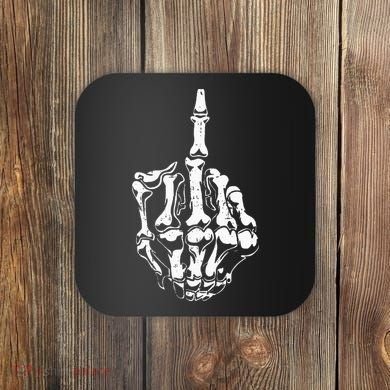 Middle Finger Skeleton Hand Halloween Costume for Adults Coaster