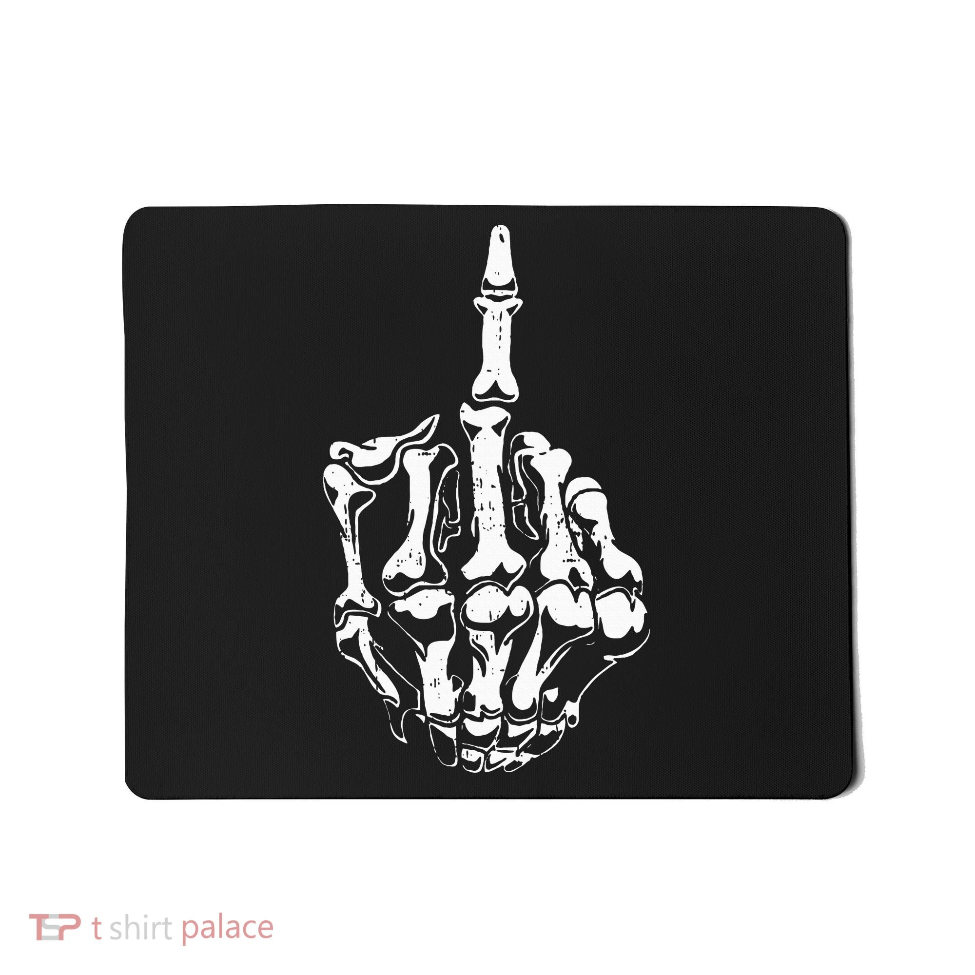 Middle Finger Skeleton Hand Halloween Costume for Adults Mousepad
