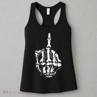 Middle Finger Skeleton Hand Halloween Costume for Adults Women's Tank Top thumb 3