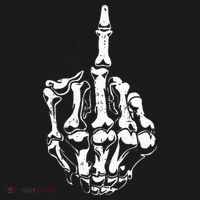 Middle Finger Skeleton Hand Halloween Costume for Adults Baby Bodysuit thumb 2