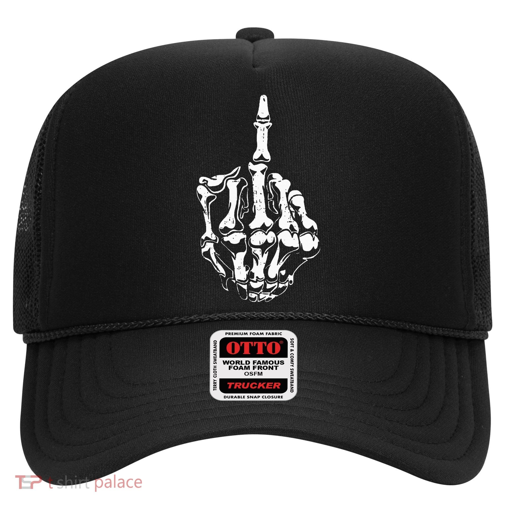 Middle Finger Skeleton Hand Halloween Costume for Adults Hat