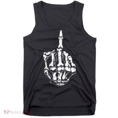 Middle Finger Skeleton Hand Halloween Costume for Adults Tank Top
