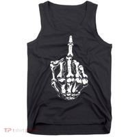 Middle Finger Skeleton Hand Halloween Costume for Adults Tank Top thumb 0