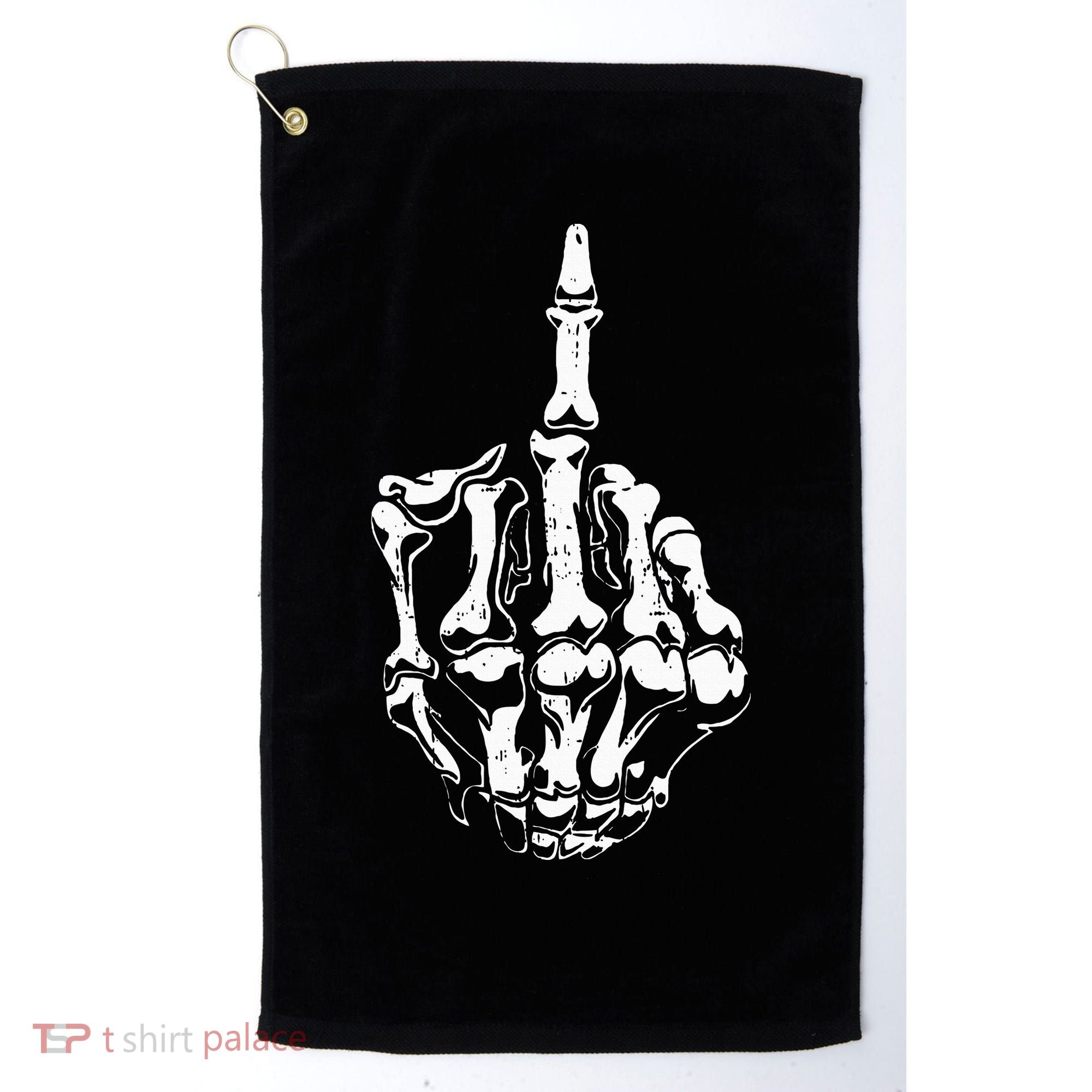 Middle Finger Skeleton Hand Halloween Costume for Adults Golf Towel
