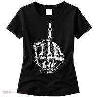 Middle Finger Skeleton Hand Halloween Costume for Adults Women's T-Shirt thumb 0