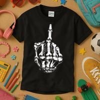 Middle Finger Skeleton Hand Halloween Costume for Adults Kids T-Shirt thumb 3