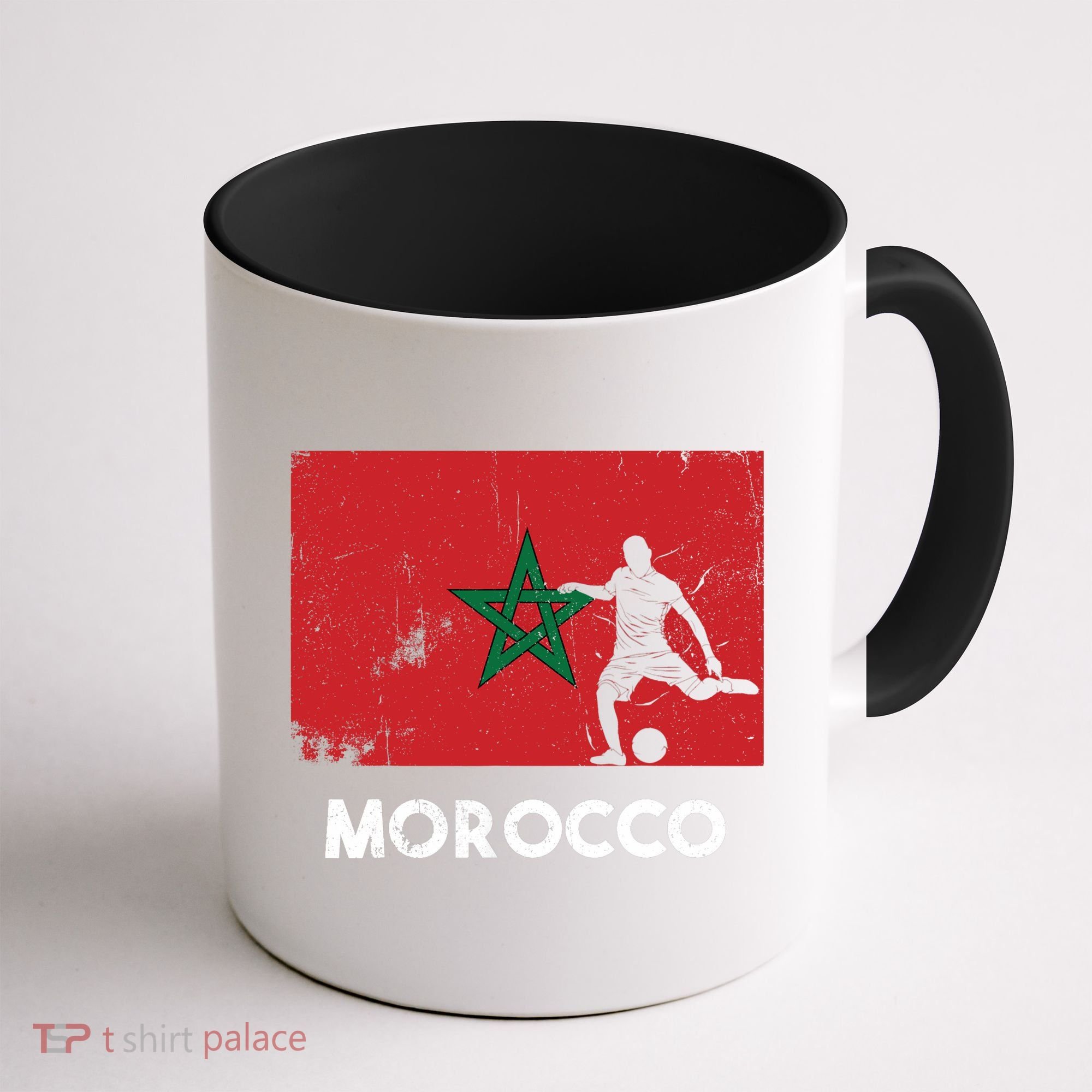 Morocco Flag Soccer Football Jersey Morocco Fan Coffee Mug