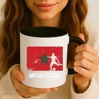 Morocco Flag Soccer Football Jersey Morocco Fan Coffee Mug thumb 3