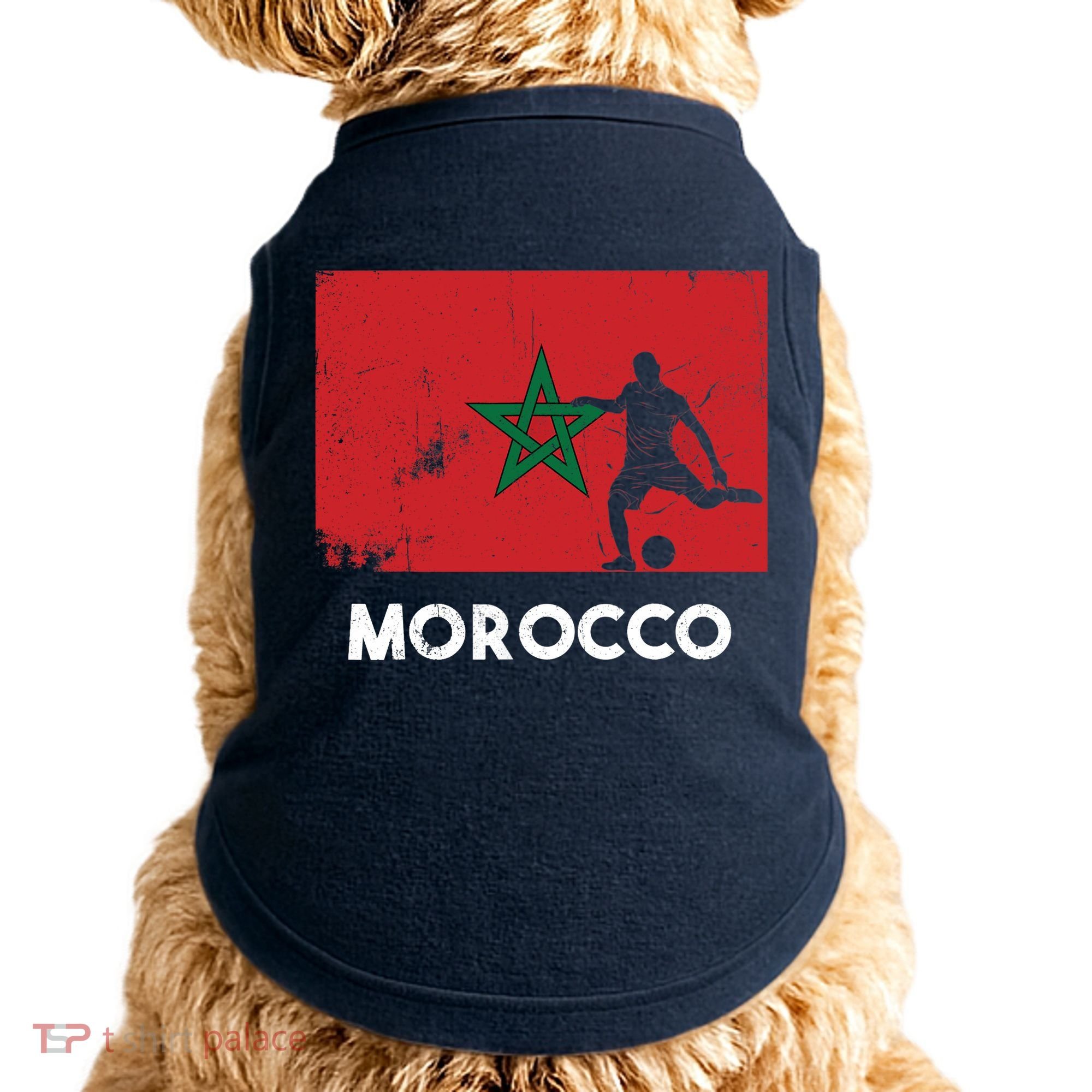 Morocco Flag Soccer Football Jersey Morocco Fan Doggie Tank