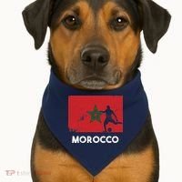 Morocco Flag Soccer Football Jersey Morocco Fan USA-Made Doggie Bandana thumb 1