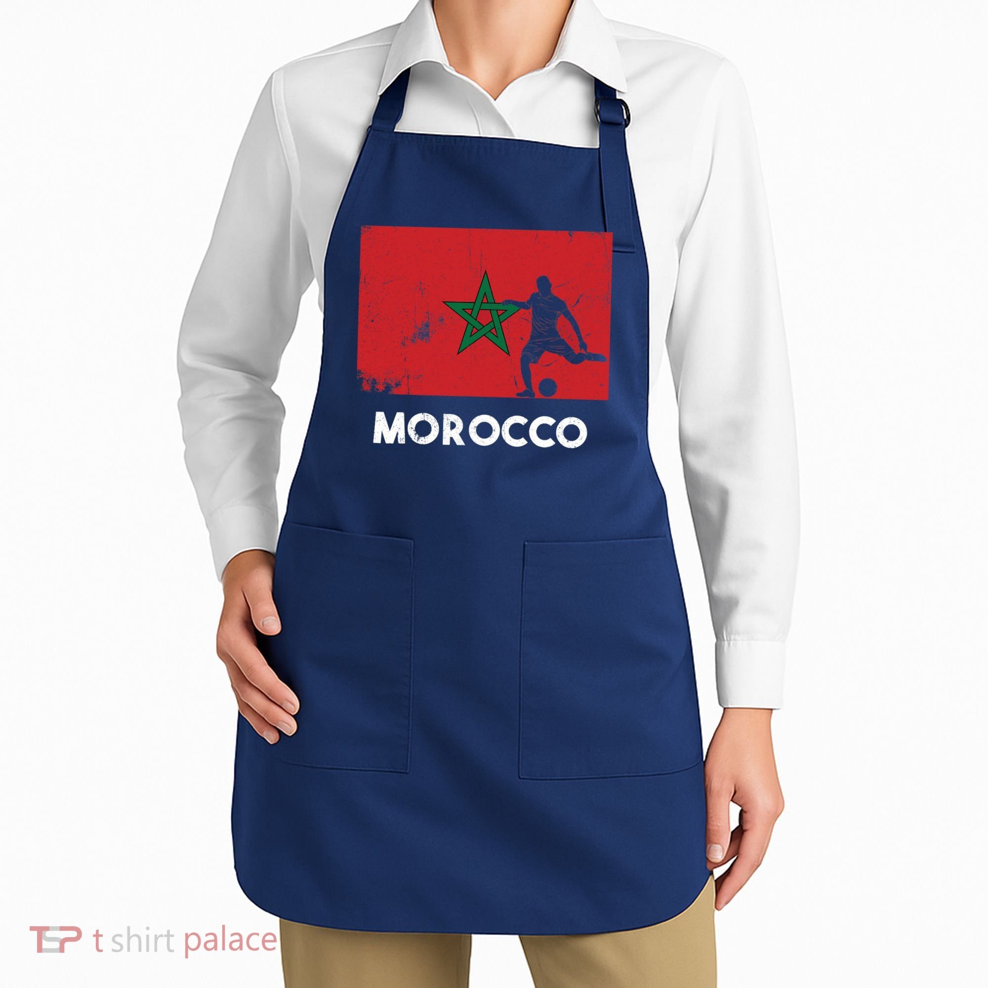 Morocco Flag Soccer Football Jersey Morocco Fan Apron