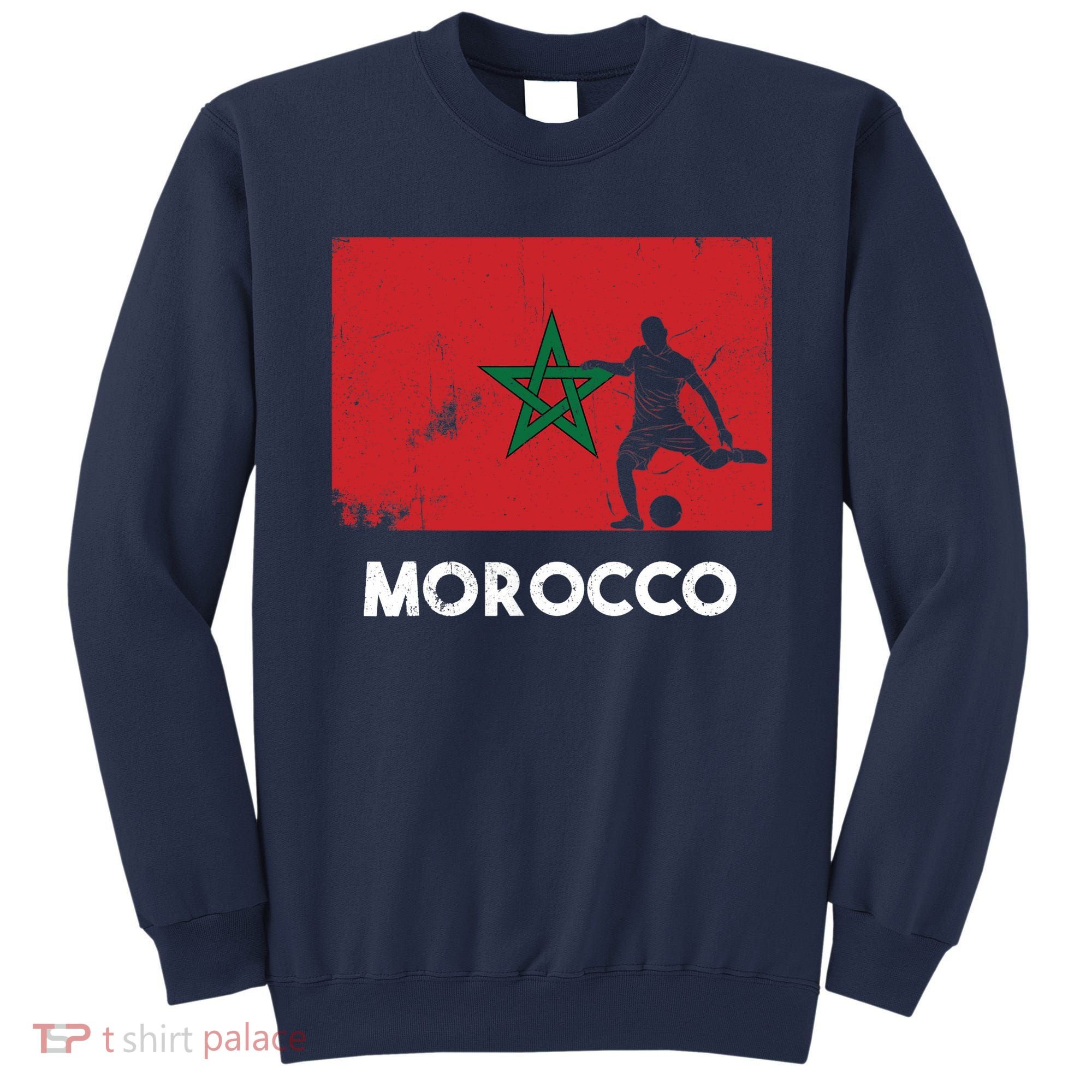 Morocco Flag Soccer Football Jersey Morocco Fan Sweatshirt