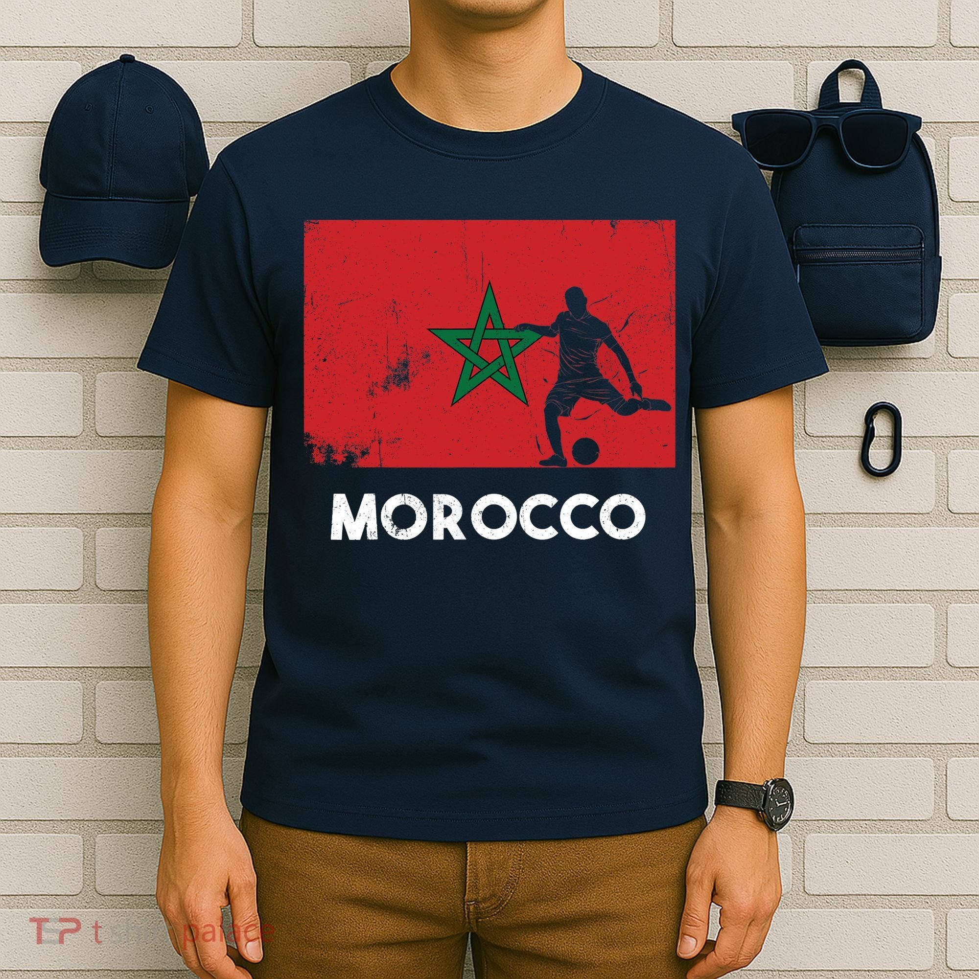 Morocco Flag Soccer Football Jersey Morocco Fan T-Shirt