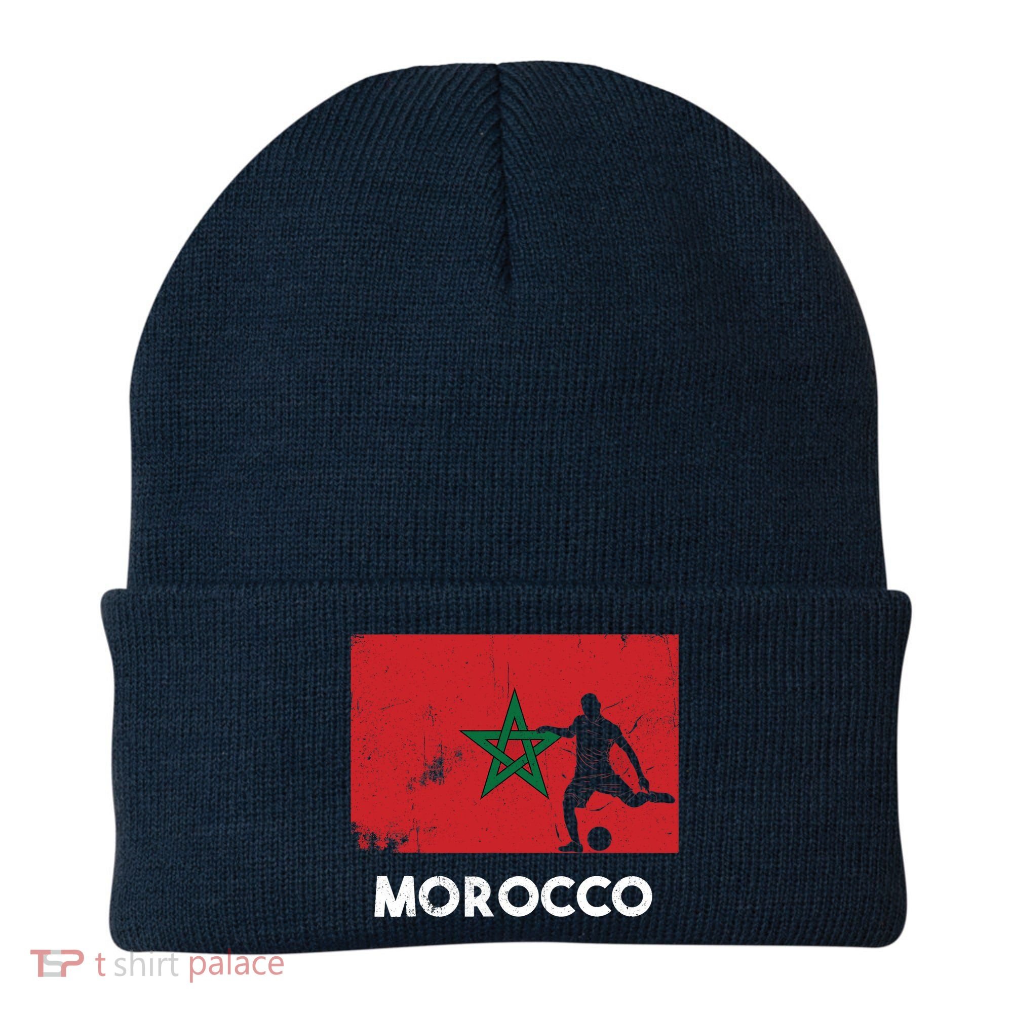 Morocco Flag Soccer Football Jersey Morocco Fan Beanie