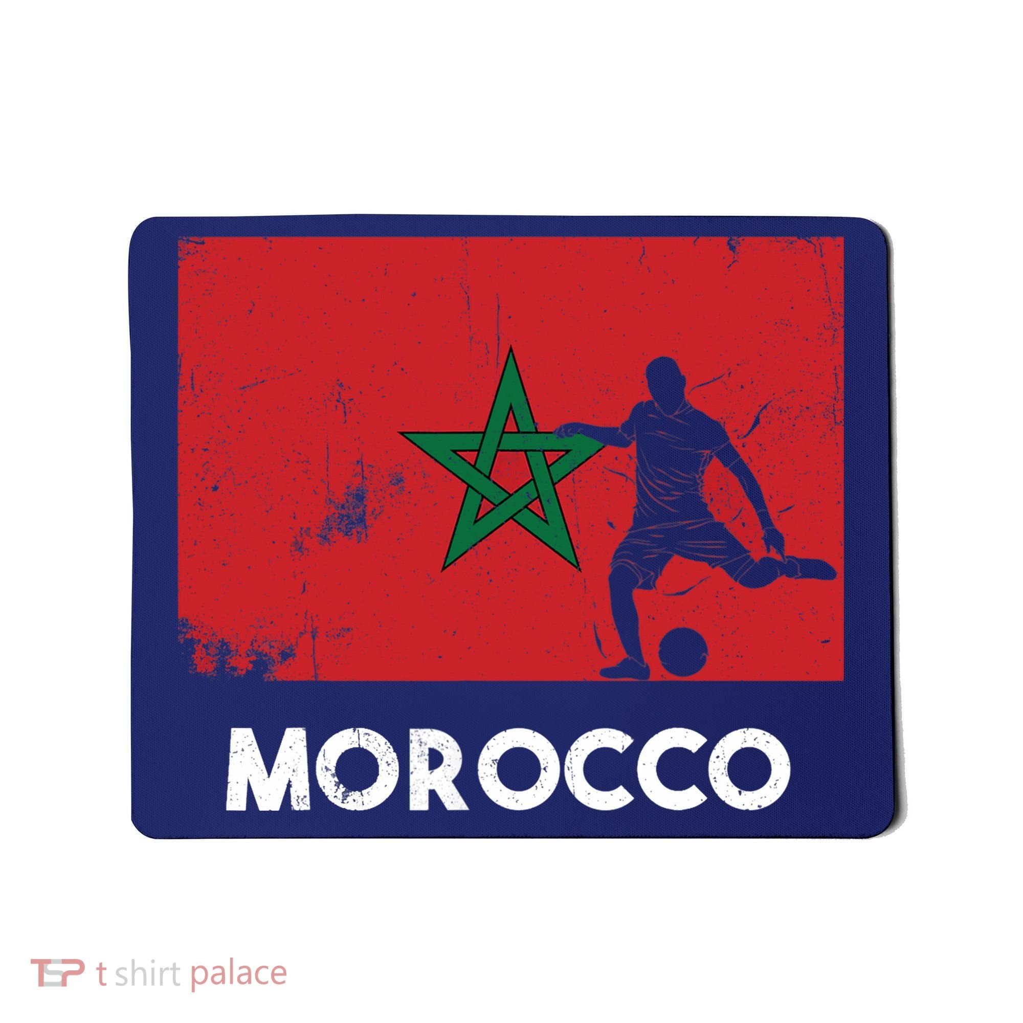 Morocco Flag Soccer Football Jersey Morocco Fan Mousepad