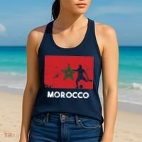 Morocco Flag Soccer Football Jersey Morocco Fan Women's Tank Top thumb 2
