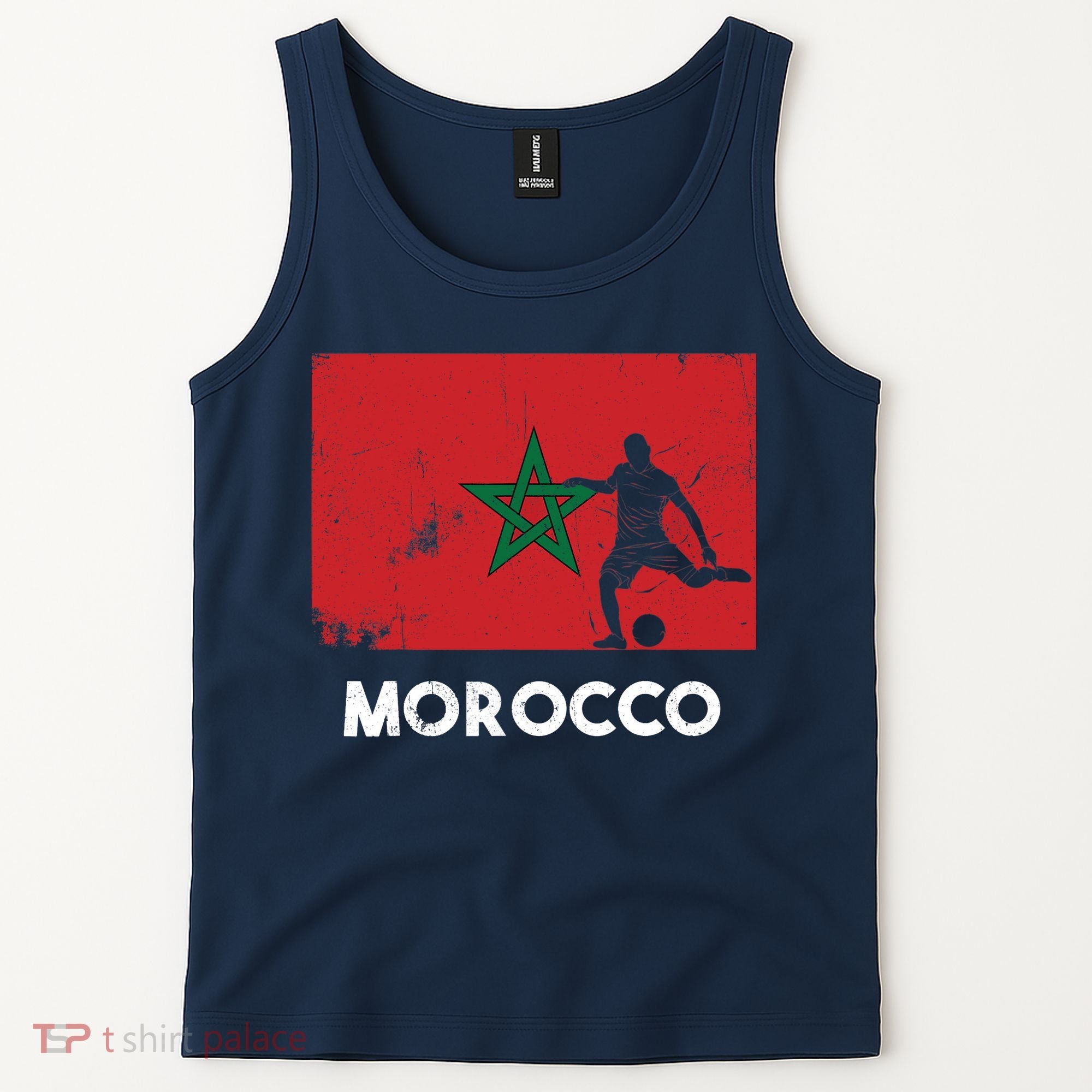 Morocco Flag Soccer Football Jersey Morocco Fan Tank Top
