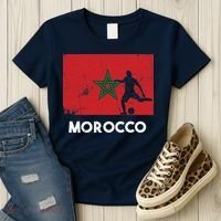 Morocco Flag Soccer Football Jersey Morocco Fan Women's T-Shirt thumb 3