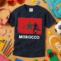 Morocco Flag Soccer Football Jersey Morocco Fan Kids T-Shirt thumb 3