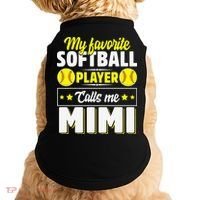 My Favorite Softball Player Calls Me Mimi Mother's DayGift Doggie Tank thumb 0