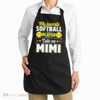My Favorite Softball Player Calls Me Mimi Mother's DayGift Apron thumb 2