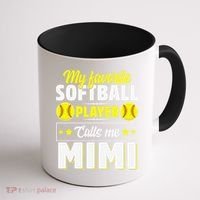 My Favorite Softball Player Calls Me Mimi Mother's DayGift Coffee Mug thumb 1