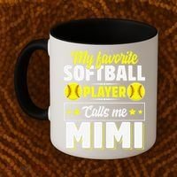 My Favorite Softball Player Calls Me Mimi Mother's DayGift Coffee Mug thumb 2