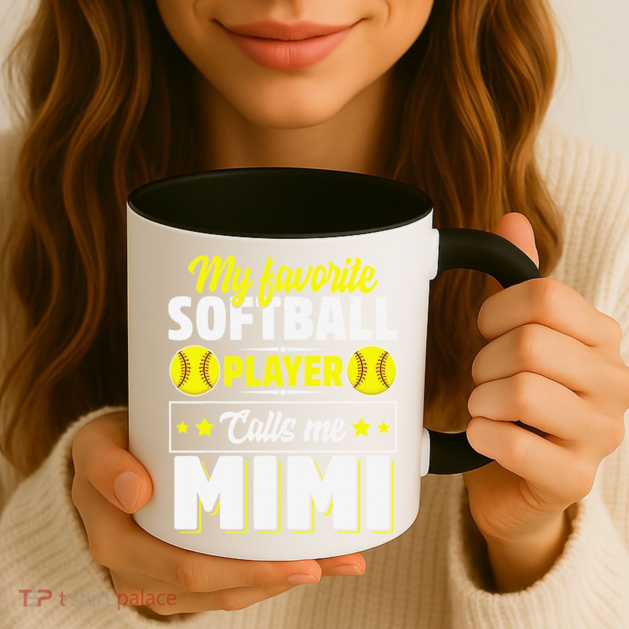 My Favorite Softball Player Calls Me Mimi Mother's DayGift Coffee Mug