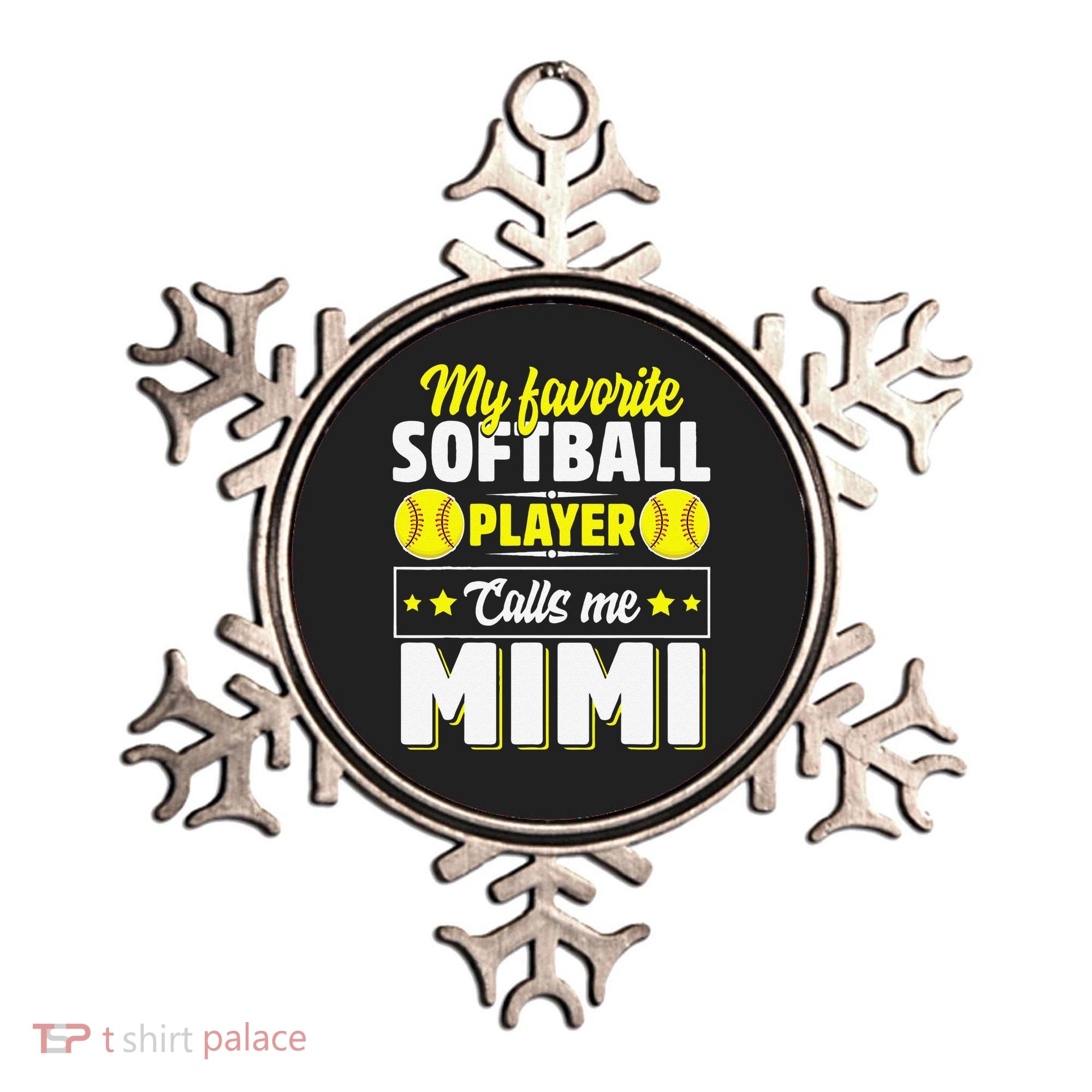 My Favorite Softball Player Calls Me Mimi Mother's DayGift Ornament