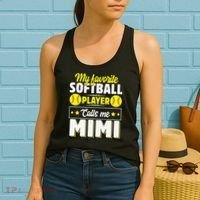 My Favorite Softball Player Calls Me Mimi Mother's DayGift Women's Tank Top thumb 2