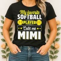 My Favorite Softball Player Calls Me Mimi Mother's DayGift Women's T-Shirt thumb 2
