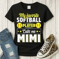 My Favorite Softball Player Calls Me Mimi Mother's DayGift Women's T-Shirt thumb 3