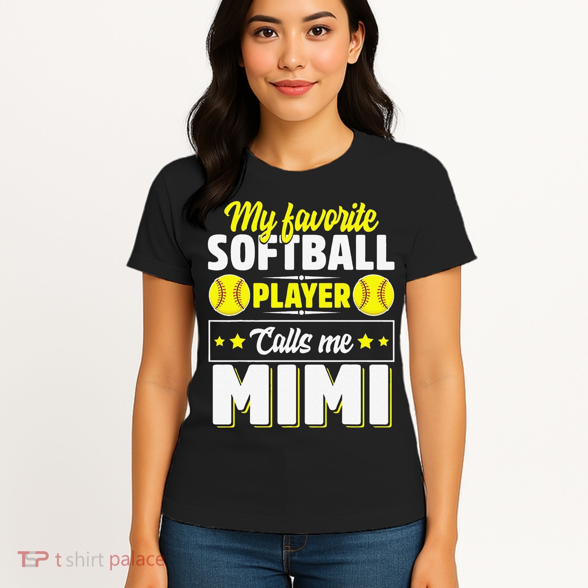 My Favorite Softball Player Calls Me Mimi Mother's DayGift Women's T-Shirt