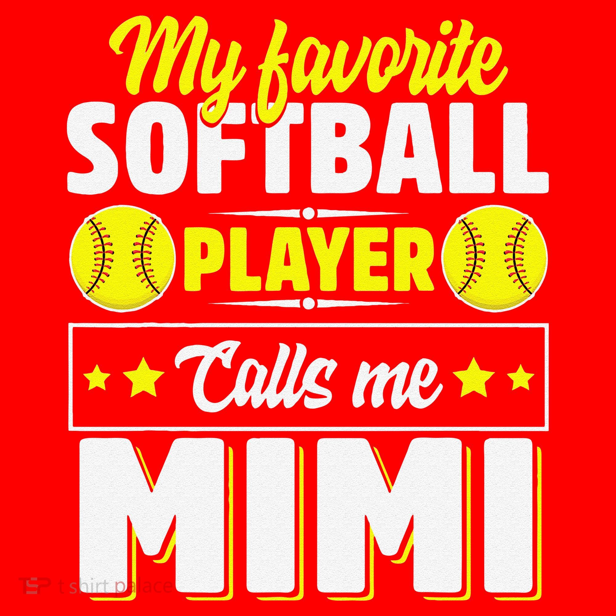 My Favorite Softball Player Calls Me Mimi Mother's DayGift Santa Hat