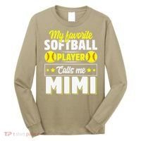 My Favorite Softball Player Calls Me Mimi Mother's DayGift Long Sleeve Shirt thumb 0