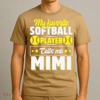My Favorite Softball Player Calls Me Mimi Mother's DayGift T-Shirt thumb 3