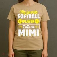 My Favorite Softball Player Calls Me Mimi Mother's DayGift T-Shirt thumb 4