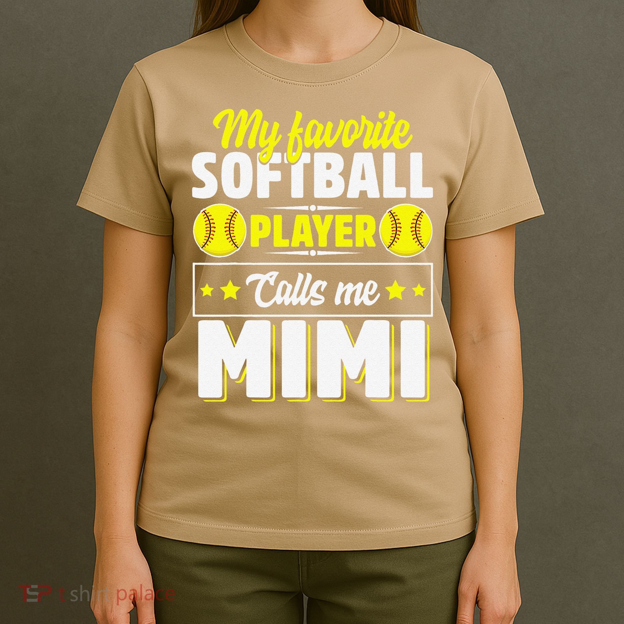 My Favorite Softball Player Calls Me Mimi Mother's DayGift T-Shirt