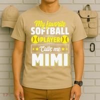 My Favorite Softball Player Calls Me Mimi Mother's DayGift T-Shirt thumb 6
