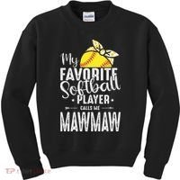 My Favorite Softball Player Calls Me Mawmaw Kids Sweatshirt thumb 0