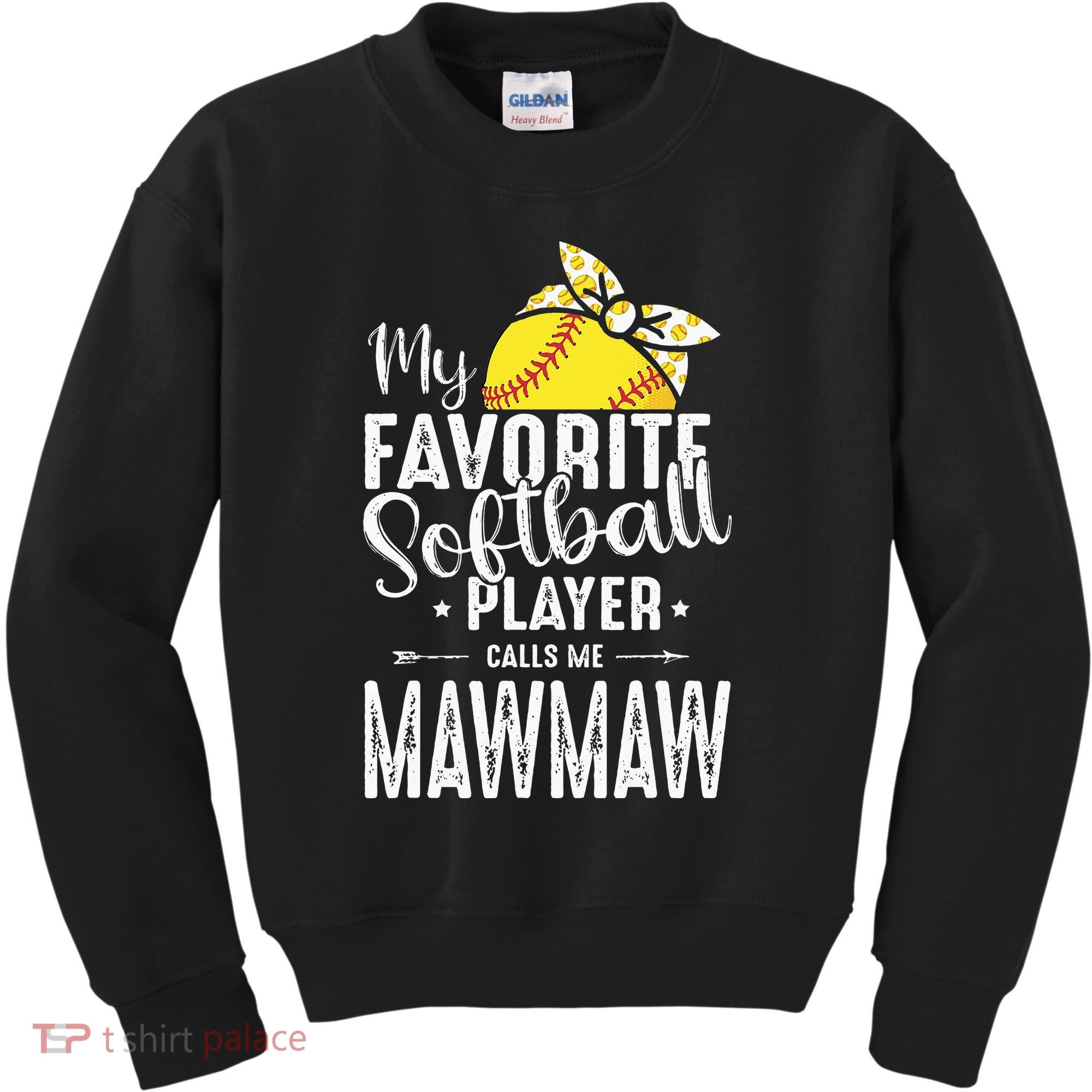 My Favorite Softball Player Calls Me Mawmaw Kids Sweatshirt