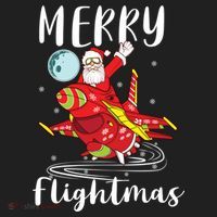 Merry Flightmas Santa Claus Pilot Flying Airplane Aviation Cool Gift Beanie thumb 2