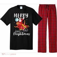 Merry Flightmas Santa Claus Pilot Flying Airplane Aviation Cool Gift Pajama Set thumb 0