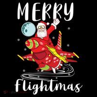 Merry Flightmas Santa Claus Pilot Flying Airplane Aviation Cool Gift Women's Hoodie thumb 2