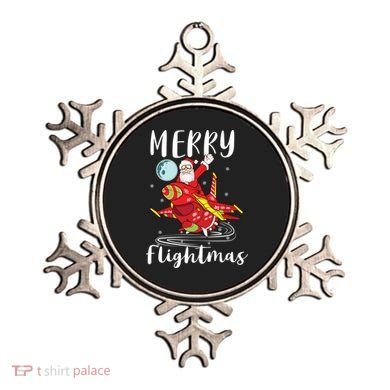 Merry Flightmas Santa Claus Pilot Flying Airplane Aviation Cool Gift Ornament