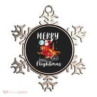 Merry Flightmas Santa Claus Pilot Flying Airplane Aviation Cool Gift Ornament thumb 0