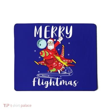 Merry Flightmas Santa Claus Pilot Flying Airplane Aviation Cool Gift Mousepad
