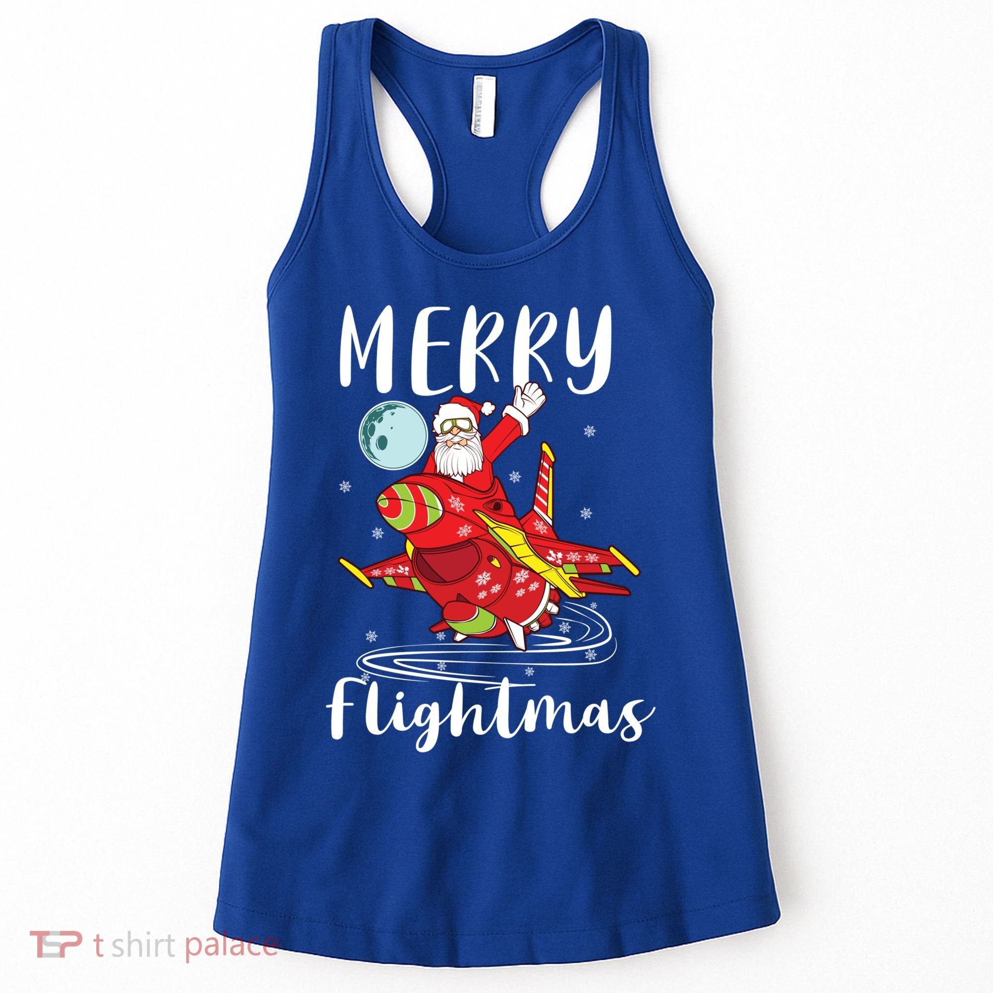 Merry Flightmas Santa Claus Pilot Flying Airplane Aviation Cool Gift Women's Tank Top