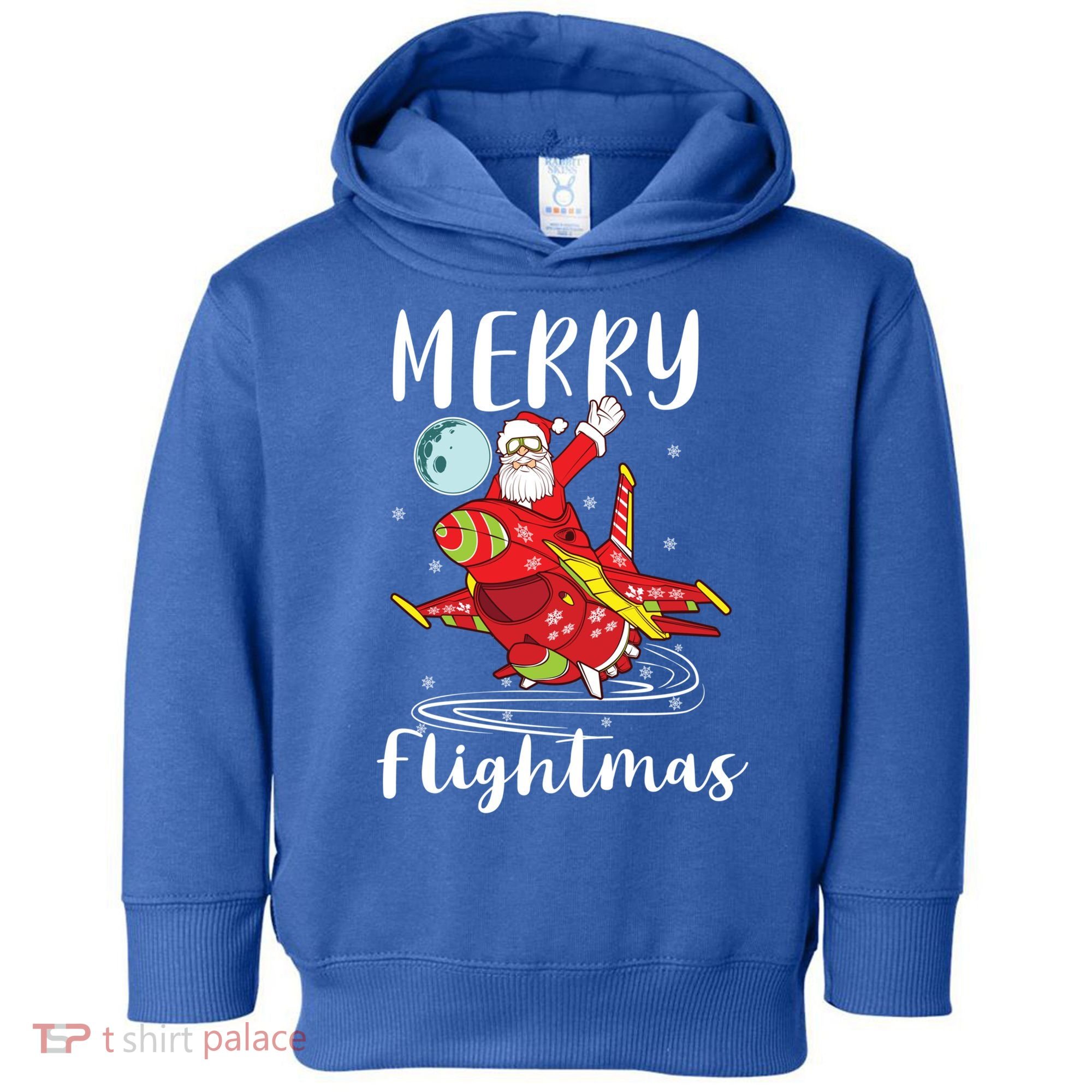 Merry Flightmas Santa Claus Pilot Flying Airplane Aviation Cool Gift Toddler Hoodie