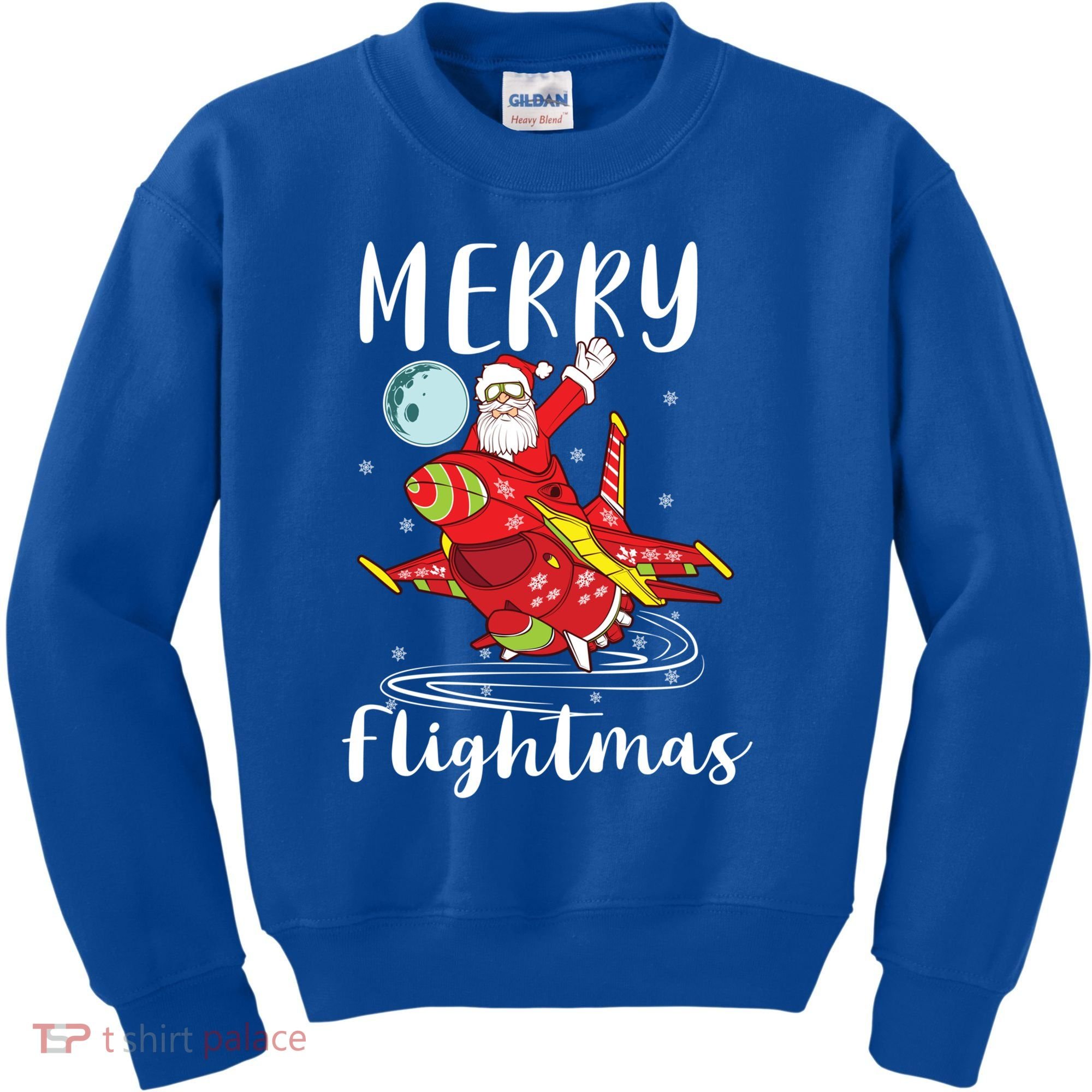 Merry Flightmas Santa Claus Pilot Flying Airplane Aviation Cool Gift Kids Sweatshirt